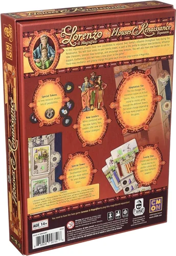 Miniatura 2 de CMON Lorenzo il Magnifico: Houses of Renaissance Expansion Juego de mesa de estrategia para adolescentes y adultos A partir de 14 años 2 a 5