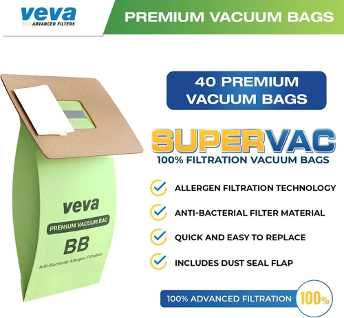 Miniatura 2 de Paquete de 40 bolsas de vacío tipo BB para aspiradora Oreck de mano PKBB12DW, BB180, BB280, BB850, BB870, BB880, BB900, BB1000, BB1100, BB1200