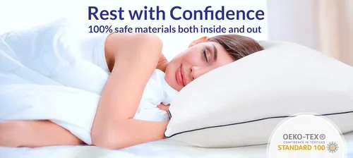 Miniatura 7 de ROYALE LINENS Juego de 2 almohadas tamaño Queen, almohada de cama para dormir, almohada refrescante para personas que duermen de espalda, estómago