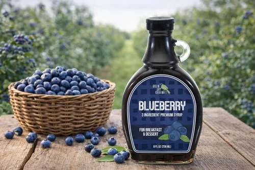 Miniatura 3 de Green Jay Gourmet Jarabe de arándanos – Jarabe de desayuno premium de 3 ingredientes con arándanos frescos, azúcar de caña y jugo de limón, jarabe