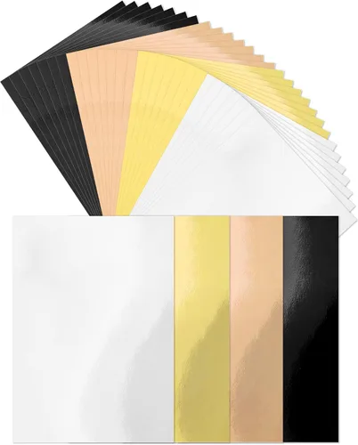 Miniatura 8 de Paquete de 32 hojas de cartulina con purpurina A4, cartulina gruesa de 250 g/m², papel brillante de colores para Cricut, álbum de recortes, póster