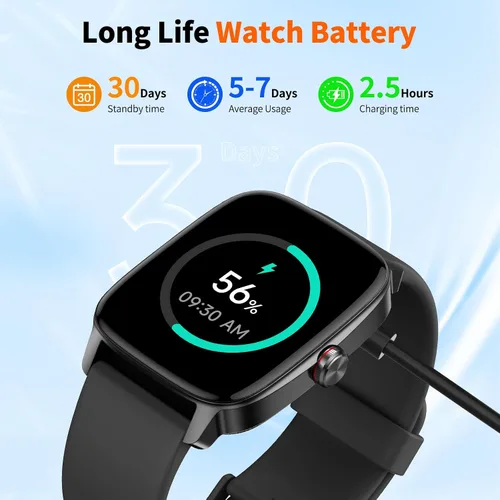 Miniatura 8 de Reloj inteligente para hombres y mujeres con llamadas Bluetooth, rastreador de fitness con pantalla táctil de 1.85 pulgadas, monitor de frecuencia