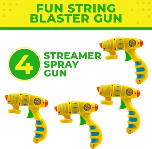 Miniatura 5 de Toysery Party Streamer Spray String Shooter Toy para niños y niñas, cuerda rociadora de fiesta para niños, gran pistola de juguete con aerosol