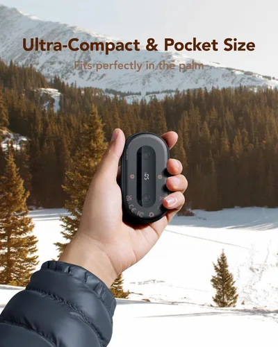 Miniatura 2 de Hand Warmers Rechargeable 2 Pack, Magnetic Alloy Handwarmer 7000 mAh Reusable, Instant Heating UP to 131°F, 15 Hours Long Lasting Palm Pocket Negro