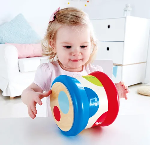 Miniatura 8 de Hape Tambor para bebé Colorido tambor rodante, instrumento musical de juguete para niños pequeños, aprendizaje de ritmo y sonido, funciona