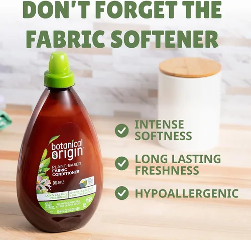 Miniatura 9 de Botanical Origin Detergente para ropa a base de plantas Azahar y hojas de cítricos, 54 oz (72 cargas)