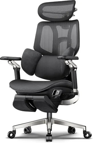 Miniatura 10 de Hbada X7 Silla ergonómica inteligente, silla de oficina ergonómica, seguimiento lumbar totalmente automatizado, reposacabezas ajustable 4D