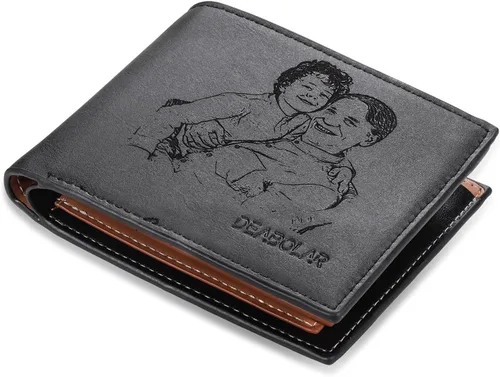 Cartera personalizada para hombres con imágenes, billeteras de piel sintética personalizadas, cartera minimalista con clip de dinero para hombres,