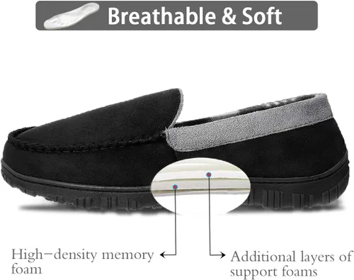Miniatura 3 de shoeslocker Zapatillas para hombre de microgamuza mocasín de espuma viscoelástica para casa