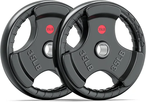 Miniatura 17 de XDDIAS Placas de peso de goma para barra, placa de agarre olímpico de 2 pulgadas para entrenamiento de fuerza, levantamiento de pesas y culturismo