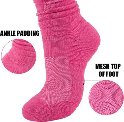 Miniatura 4 de QEES Calcetines de fútbol,Calcetines de fútbol blancos,Calcetines Scrunch Football,Calcetines deportivos de equipo de fútbol para hombres y mujeres