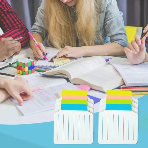 Miniatura 5 de AAAA 4A 2 blocs divisores de notas adhesivas pestañas de 2 2/3 x 2 7/8 pulgadas, blanco, notas adhesivas forradas con líneas para cuadernos, libros