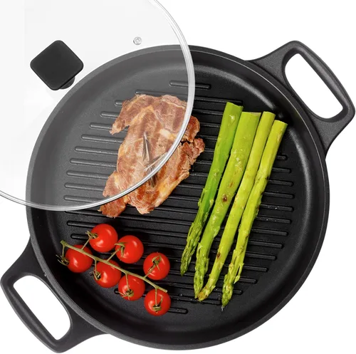 Miniatura 9 de SKITCHN Sartén Parrilla Antiadherente con Mango Plegable - Sartén KBBQ Compatible con Inducción para Estufas, Parrilla BBQ Cuadrada