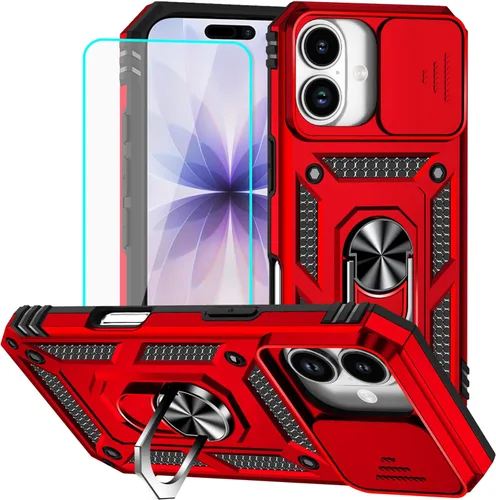 Miniatura 15 de HNHYGETE Funda para iPhone XR con protector de pantalla HD: [grado militar de 20 pies probada en caídas] Funda protectora para cámara deslizante a