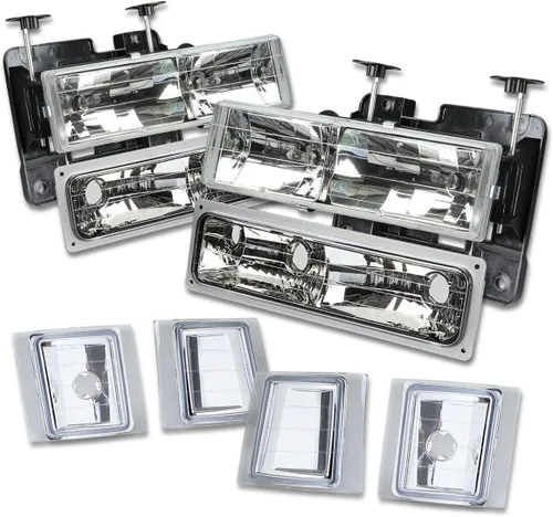 DNAMotoring HL-OH-8P-C1094-CH Ensamble de faros delanteros, para el lado del chofer y el acompañante