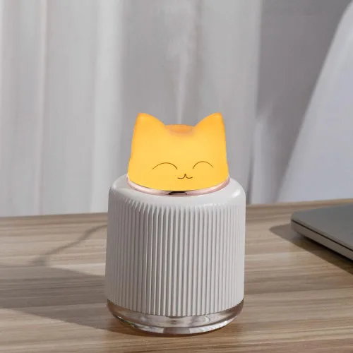 Miniatura 5 de Mini humidificador, bonito humidificador de niebla de gato para dormitorio de niños, pequeño humidificador ultrasónico para el hogar y la oficina