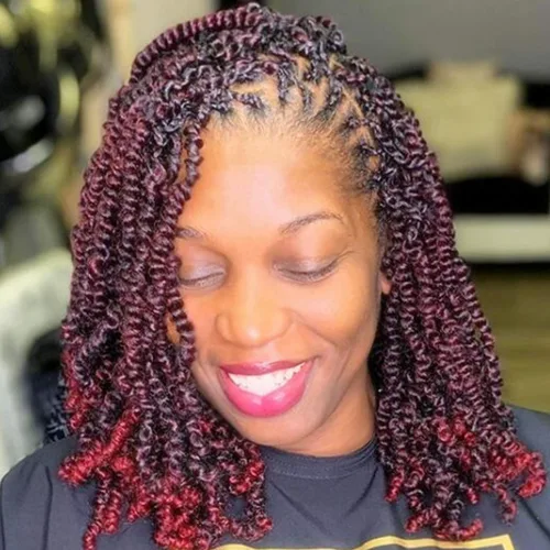 Miniatura 20 de Dorsanee Extensiones de cabello sintético corto estilo Bob Spring Twist de 6 pulgadas, 6 paquetes de extensiones de cabello sintético pretrenzado