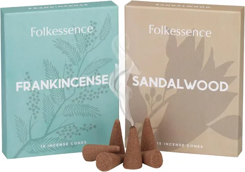 Miniatura 19 de Folkulture Conos de Incienso Perfumados Juego de 6 (120 Conos) con Porta Conos de Incienso Incienso de Lavanda, Palo Santo, Incienso de Sándalo