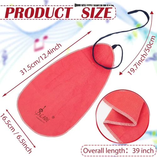 Miniatura 2 de Yinder 4 Piezas Paño de Limpieza para Clarinete Paño de Limpieza para Tubo Interior Adecuado para Flauta, Piccolo, Saxofón, Sax (Rojo)