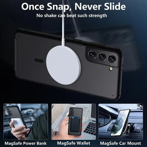 Miniatura 3 de TIANNIUKE Funda Magnética para Samsung Galaxy S21 5G, Mate Translúcida Anti-Huellas Dactilares, Compatible con MagSafe, Ajuste Delgado a Prueba