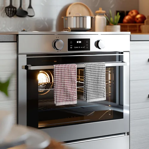 Miniatura 6 de SALAS Paños de cocina de algodón para secar platos de cocina, toallas de cocina de rizo celosía, paños absorbentes con lazo para colgar, 16 x 26