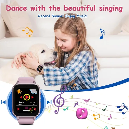 Miniatura 4 de Goodatech Reloj inteligente de 1.69 pulgadas para niños de 4 a 12 años, 26 juegos de rompecabezas, cámara HD, reproductor de música de video