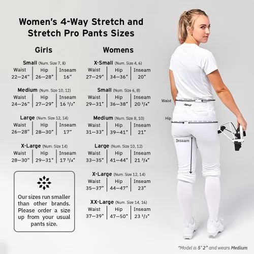 Miniatura 6 de RIP-IT Pantalones profesionales de softball elásticos de 4 vías, para mujer.