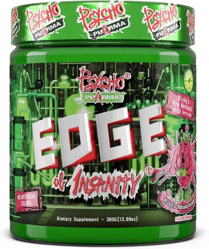 Miniatura 12 de Psycho Pharma Polvo de preentrenamiento de alta rigidez más fuerte, borde de locura, suplemento de preentrenamiento más intenso para bombas, fuerza