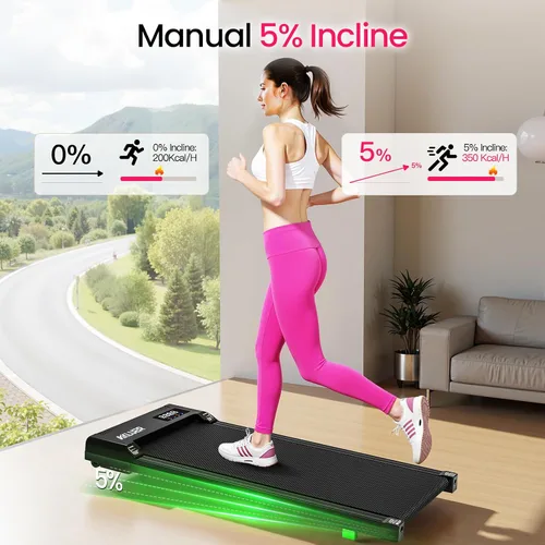 Miniatura 6 de Akluer Caminadora portátil para debajo del escritorio, capacidad de 330 libras, mini caminadora compacta, 2.5 HP con control remoto, para oficina