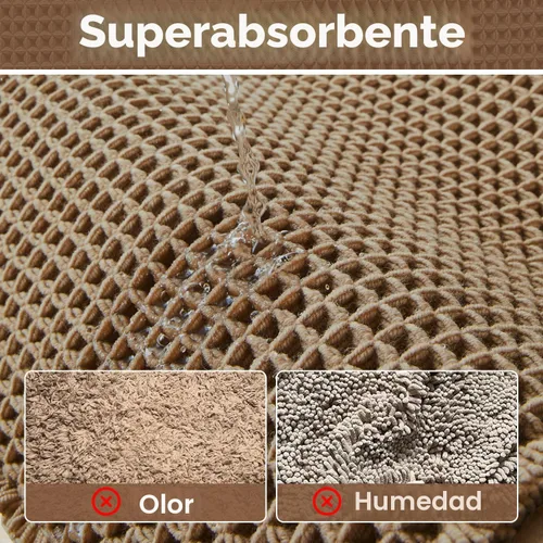 Miniatura 5 de Triohero Tapete de baño con diseño de gofre, tapete de baño pequeño y bohemio, antideslizante, lavable, ultra suave, súper absorbente, de secado