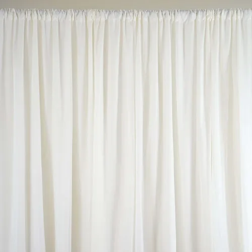 Efavormart - Telón de fondo de gasa de poliéster de doble capa marfil de 20ftx10ft con bolsillos para barra | Efavormart