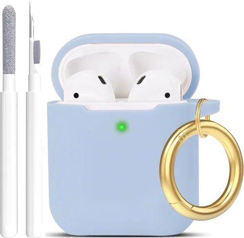 Miniatura 81 de Funda de silicona con flores compatible con AirPods Pro 2019, Gawnock - Funda suave y flexible para imprimir para mujeres y niñas con llavero - Flor