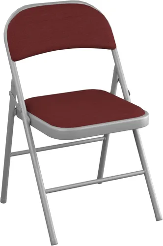 Miniatura 6 de Juego de 4 sillas plegables de tela beige con asiento acolchado