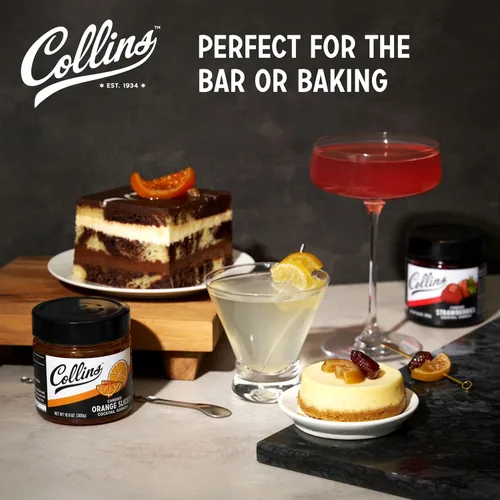 Miniatura 5 de Collins - Kit de decoración de cóctel de cítricos y bayas – Limón confitado, lima, rodajas de naranja y fresas en almíbar – Adornos de cóctel