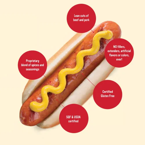 Miniatura 2 de Berks Perros calientes a la parrilla de carne y cerdo, 8 por paquete (paquete de 6), sin gluten
