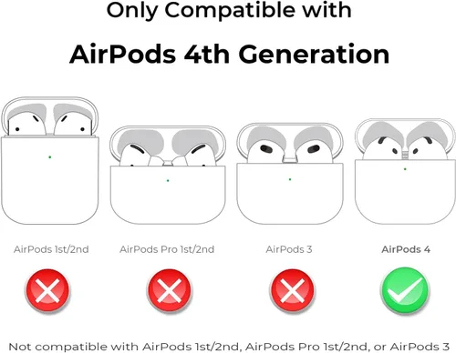 Miniatura 2 de Funda para AirPods 4, lindo Boba Tea Cow AirPods de 4ª generación (2024), divertido animal de dibujos animados 3D, protección resistente, cubierta
