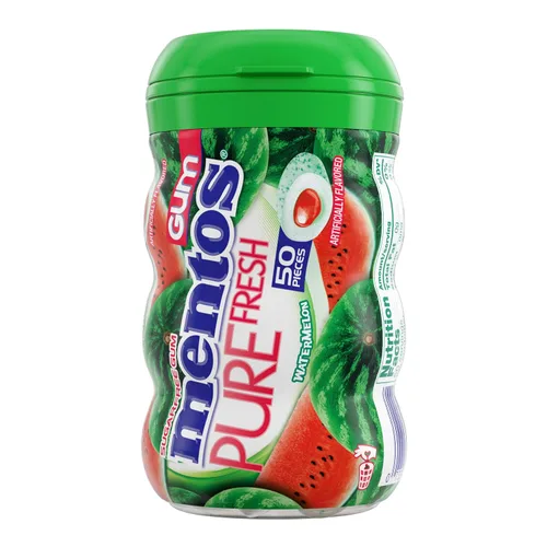 Miniatura 8 de Mentos Goma de mascar de vitaminas, goma de mascar sin azúcar con vitaminas y edulcorante de xilitol, bayas, botella de 45 unidades, 6 botellas