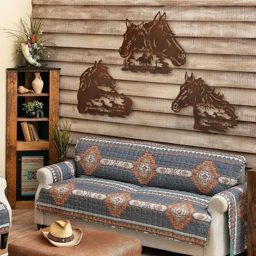 Miniatura 4 de WAIU Trio Wildlife Accent - Estatuas de animales montadas en la pared, colgantes de pared de metal, paredes artísticas de silueta, decoraciones