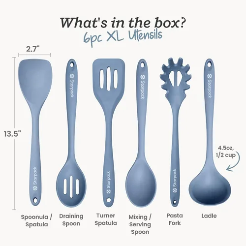 Miniatura 2 de Starpack 'Like a Boss' XL - Juego de utensilios de cocina de silicona prémium (6 piezas) de 13 pulgadas, utensilios de cocina resistentes al calor