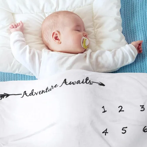 Miniatura 6 de Manta mensual de hitos para bebé para niño y niña, regalo neutro para baby shower, manta de montaña para imagen de recién nacido, corona y 12