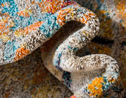 Miniatura 8 de Unique Loom Chromatic Collection - Alfombra abstracta moderna, rústica y vibrante para decoración del hogar, 2 pies 7 pulgadas x 10 pies 0 pulgadas