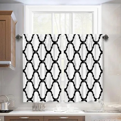 Miniatura 22 de Melodieux - Cortinas de bolsillo de moda marroquí para cocina, cafetería o baño, pequeñas ventanas
