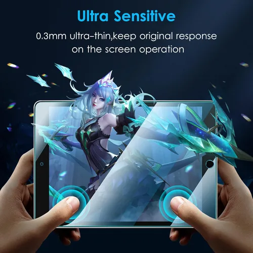 Miniatura 5 de DTTO Protector de pantalla compatible con iPad de 9ª/8ª/7ª generación de 10.2 pulgadas (2021/2020/2019), película de vidrio templado de dureza 9H