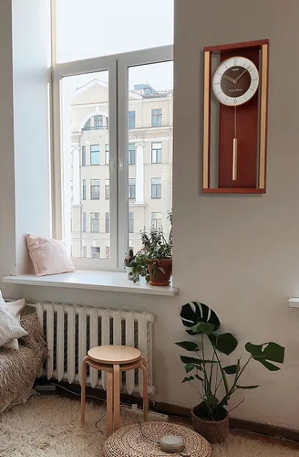 Miniatura 5 de Seiko Reloj de Pared Moderno Deco con Péndulo y Doble Campanadas