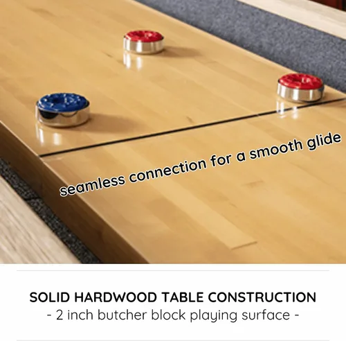 Miniatura 5 de 12 FT Solid Wood Shuffleboard Table, Comes in 2 6' Pieces Goes Around Stairs & Hallways