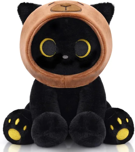 Miniatura 28 de Peluche de gato negro con manzana roja, regalo de agradecimiento para profesores, agradecimiento por ayudarme a crecer, bonito peluche de gato de 8