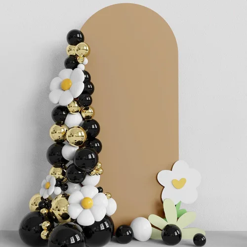 Miniatura 21 de Asee'm Cubierta de arco de boda de 6 pies, color beige, ajustada, cubierta de elastano ajustable de 2 caras, cubierta de fondo para decoración