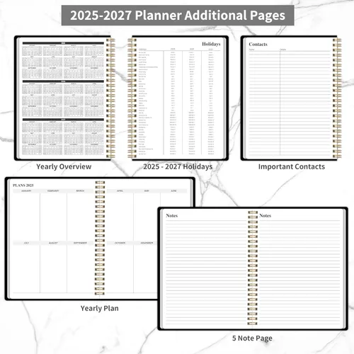 Miniatura 5 de Agenda mensual 2025-2027, julio 2025 a junio 2027, calendario mensual de 2 años 2025-2027, 7.5" x 10", calendario de 24 meses con objetivos y lista