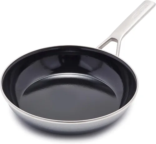 Miniatura 16 de Merten & Storck Utensilios de cocina esmaltados con núcleo de acero hecho a mano europea, sartén de 3 cuartos de galón con tapa, inducción, sin PFAS