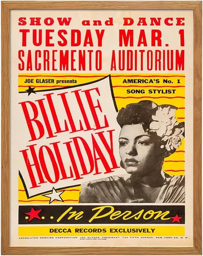 Miniatura 11 de Arte de pared de Billie Holiday - Póster de Billy Holiday - Carteles vintage de concierto de 8x10 - Arte de pared afroamericano - Regalos de músico
